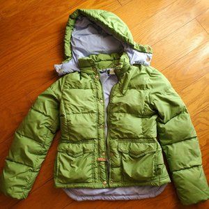J.Crew Green Down Puffer Hooded Jacket Coat XS